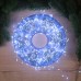 Гирлянда «Мишура» 50 м роса, IP44, серебристая нить, 1500 LED, 8 режимов, свечение белое, 36 В