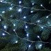 Гирлянда «Мишура» 50 м роса, IP44, серебристая нить, 1500 LED, 8 режимов, свечение белое, 36 В