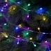 Гирлянда «Мишура» 50 м роса, IP44, серебристая нить, 1500 LED, 8 режимов, свечение мульти, 36 В