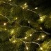 Гирлянда «Мишура» 50 м роса, IP44, серебристая нить, 1500 LED, 8 режимов, свечение тёплое белое, 36 В