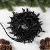 Гирлянда «Нить» 10 м, IP65, УМС, тёмная каучуковая нить, 100 LED, свечение белое, 220 В