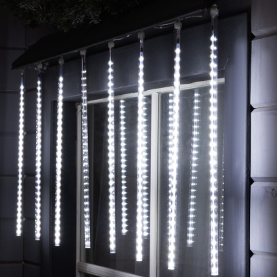 Гирлянда «Сосульки» 2.5 × 0.5 м, IP65, прозрачная нить, 288 LED, свечение белое с эффектом стекания, 12 В