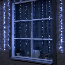 Гирлянда «Водопад» 2 × 1.5 м, IP44, УМС, прозрачная нить, 400 LED, свечение белое, 8 режимов, 220 В