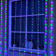 Гирлянда «Водопад» 2 × 3 м, IP44, прозрачная нить, 800 LED, свечение мульти, 8 режимов, 220 В