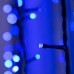 Гирлянда «Занавес» 2 × 9 м, IP44, УМС, тёмная нить, 1800 LED, свечение синее, 220 В