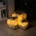 Светодиодная фигура «Серебристые подарки» 15, 20, 25 см, текстиль, металл, 220 В, свечение тёплое белое
