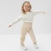 Брюки для девочки MINAKU: Cotton Collection цвет бежевый, рост 122