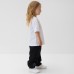 Брюки для девочки с начёсом MINAKU: Exclusive print, чёрные, Oversize рост 116 см