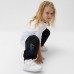 Брюки для девочки с начёсом MINAKU: Exclusive print, чёрные, Oversize рост 116 см