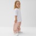 Брюки для девочки с начёсом MINAKU: Exclusive print, пудровые, Oversize рост 104 см