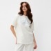 Футболка женская MINAKU OVERSIZE FIT: SPORTY & STYLISH цвет экрю, р-р 50
