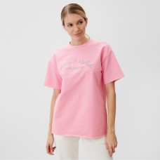 Футболка женская MINAKU OVERSIZE FIT: SPORTY & STYLISH цвет светло-розовый, р-р 42