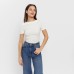 Футболка женская с вырезом лодочка MINAKU SLIM FIT: цвет ваниль, р-р 46