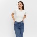Футболка женская с вырезом лодочка MINAKU SLIM FIT: цвет ваниль, р-р 46