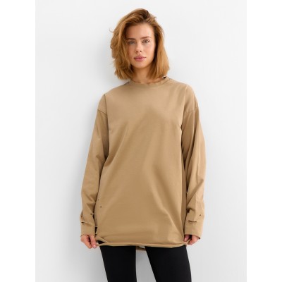 Футболка с длин. рукавом женский MINAKU: One Most Brand, цвет коричневый, ONESIZE