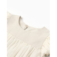 Платье для девочки MINAKU: PartyDress, цвет молочный, рост 104 см