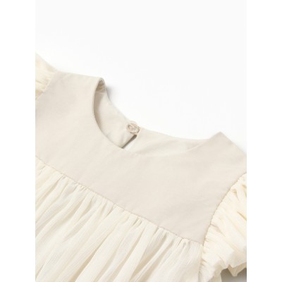 Платье для девочки MINAKU: PartyDress, цвет молочный, рост 104 см