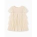 Платье для девочки MINAKU: PartyDress, цвет молочный, рост 128 см