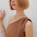 Платье женское на одно плечо MINAKU: Casual Collection цвет коричневый, р-р 42