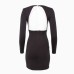Платье женское с бахромой MINAKU: PartyDress цвет черный, размер 40