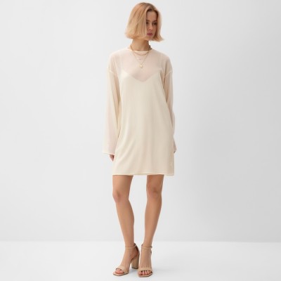 Платье женское с подкладом MINAKU: Casual Collection, белое, размер 48