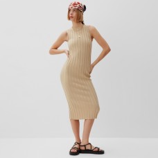Платье женское вязаное MINAKU: Knitwear collection цвет бежевый р-р 42