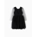 Платье нарядное детское MINAKU: PartyDress, чёрное, рост 128 см