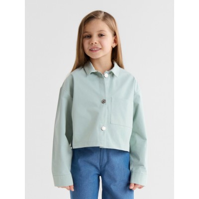Рубашка для девочки MINAKU: Jeans collection, цвет серо-голубой, рост 158 см