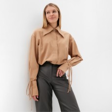 Рубашка женская MINAKU: Casual Collection цвет бежевый, р-р 48