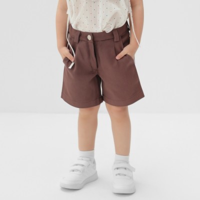 Шорты для девочки MINAKU: Casual collection KIDS цвет шоколадный, рост 128