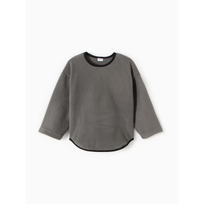 Свитшот флисовый детский MINAKU: Fleece Soft, цвет графит, рост 116 см