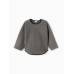 Свитшот флисовый детский MINAKU: Fleece Soft, цвет графит, рост 134 см
