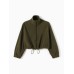 Толстовка флисовая для девочки MINAKU: Fleece Soft, цвет хаки, рост 146 см