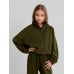 Толстовка флисовая для девочки MINAKU: Fleece Soft, цвет хаки, рост 158 см