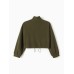 Толстовка флисовая для девочки MINAKU: Fleece Soft, цвет хаки, рост 158 см