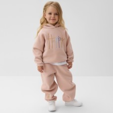 Толстовка (худи) детская MINAKU: Exclusive print, цвет пудровый, Oversize рост 122 см