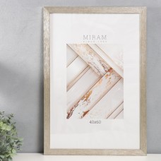 Фоторамка для фото 40×60 см «МИРАМ», пластик, серебро, (пластиковый экран)