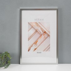 Фоторамка пластик "МИРАМ" 40х60 см, 641822-17, серебро (пластиковый экран)