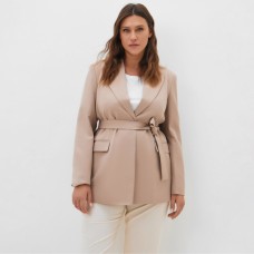 Пиджак женский с поясом MIST plus-size, р.54, бежевый