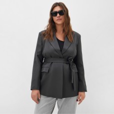 Пиджак женский с поясом MIST plus-size, р.60, серый