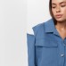 Рубашка женская укороченная с разрезами MIST: Denim р.42, синий
