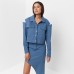 Рубашка женская укороченная с разрезами MIST: Denim р.42, синий