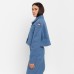 Рубашка женская укороченная с разрезами MIST: Denim р.44, синий