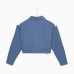 Рубашка женская укороченная с разрезами MIST: Denim р.44, синий