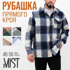 Рубашка мужская в клетку MIST, размер 54, синий