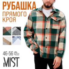Рубашка мужская в клетку MIST, размер 54, зеленый
