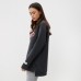 Свитшот удлиненный женский с начёсом MIST Cozy style, графит, размер 42