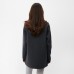 Свитшот удлиненный женский с начёсом MIST Cozy style, графит, размер 42