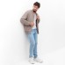 Толстовка мужская (бомбер) MIST Men's casual размер 54, серо-бежевый