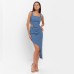 Юбка женская асимметричная MIST: Denim р.48, синий